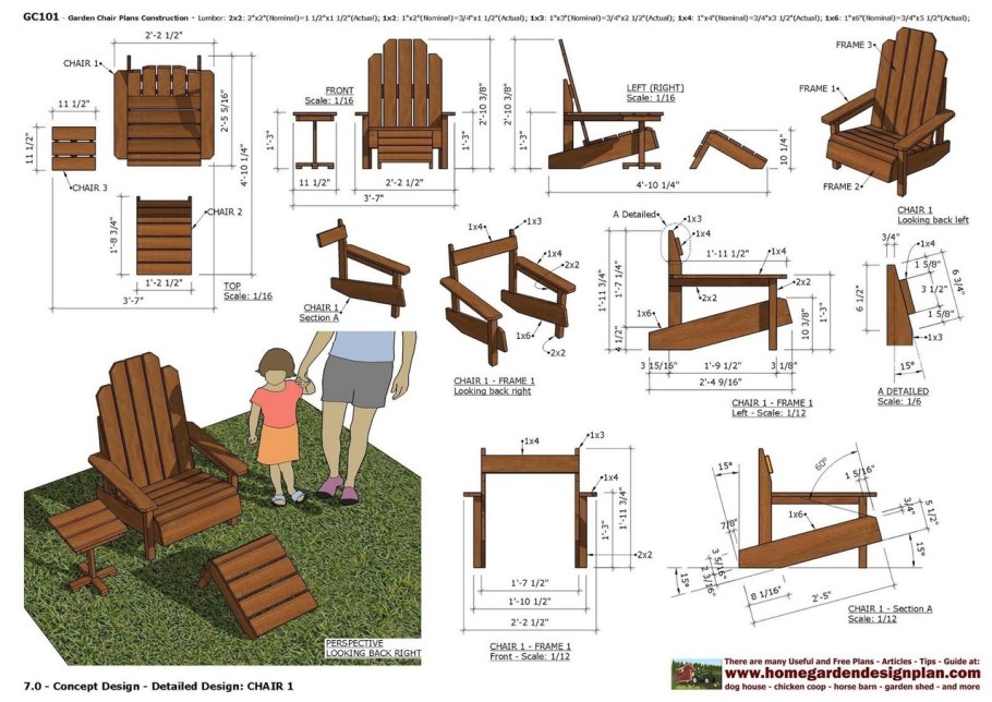 Садовое кресло Адирондак чертежи с размерами в сантиметрах