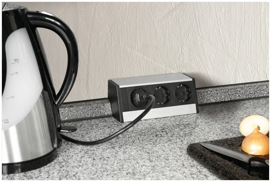 Schulte 930.15.453 Evoline Dock Cuisine 3 розетки серебристый