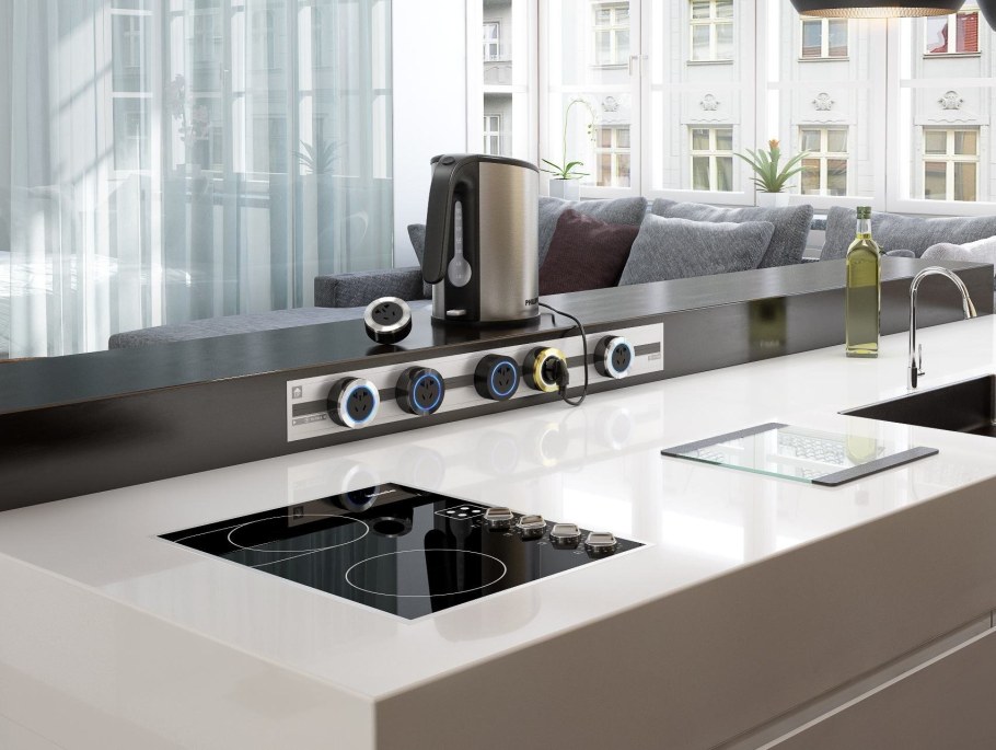 Розетки в столешницу на кухне