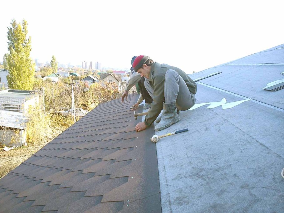 Укладка мягкой черепицы