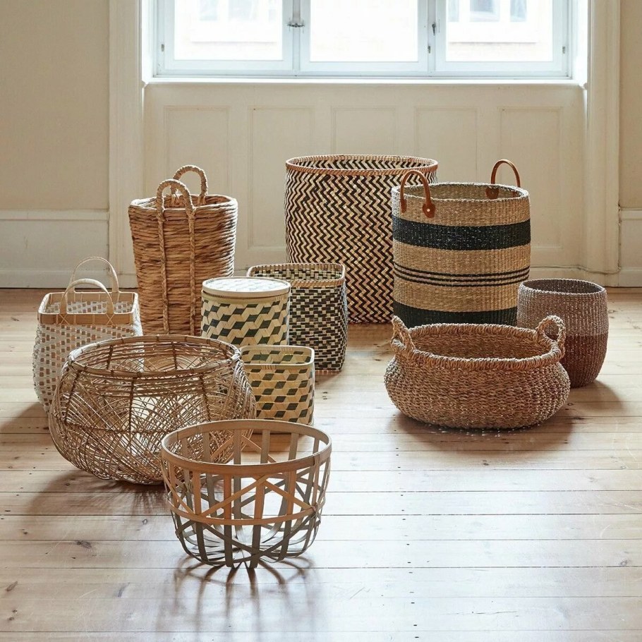 Плетёные корзины в интерьере квартиры