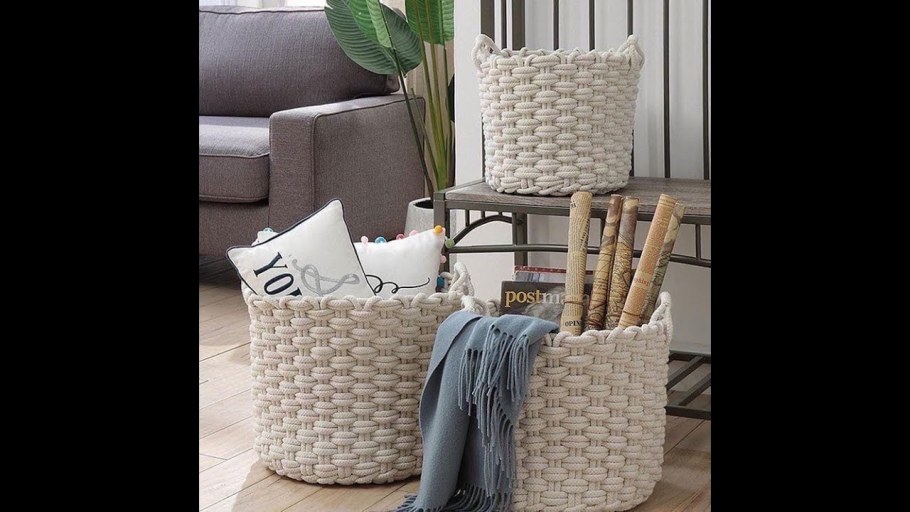 Плетёные корзины в интерьере квартиры