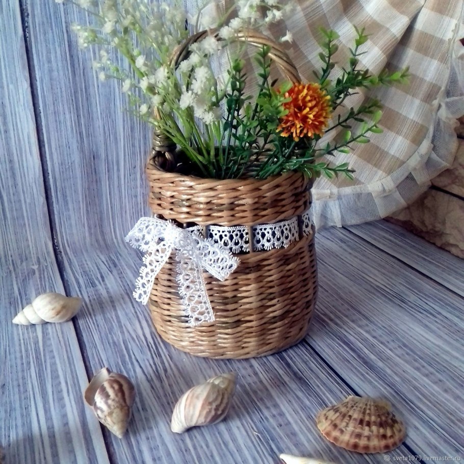 Плетеные корзины в интерьере