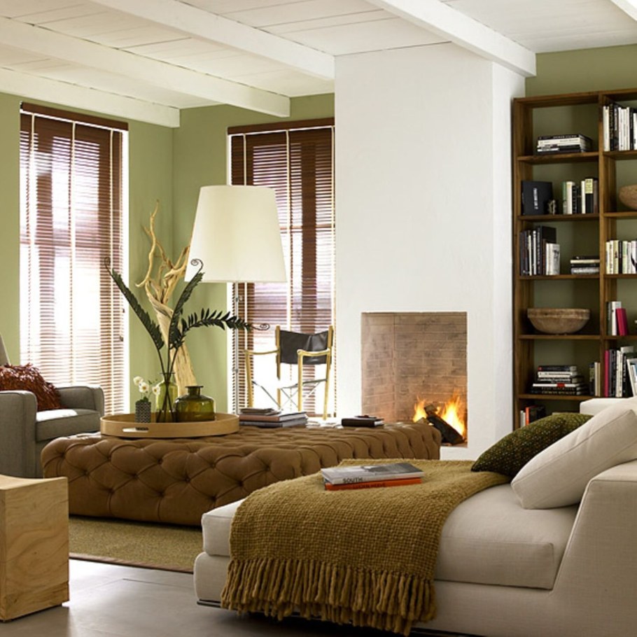 Оливковые оттенки в интерьере