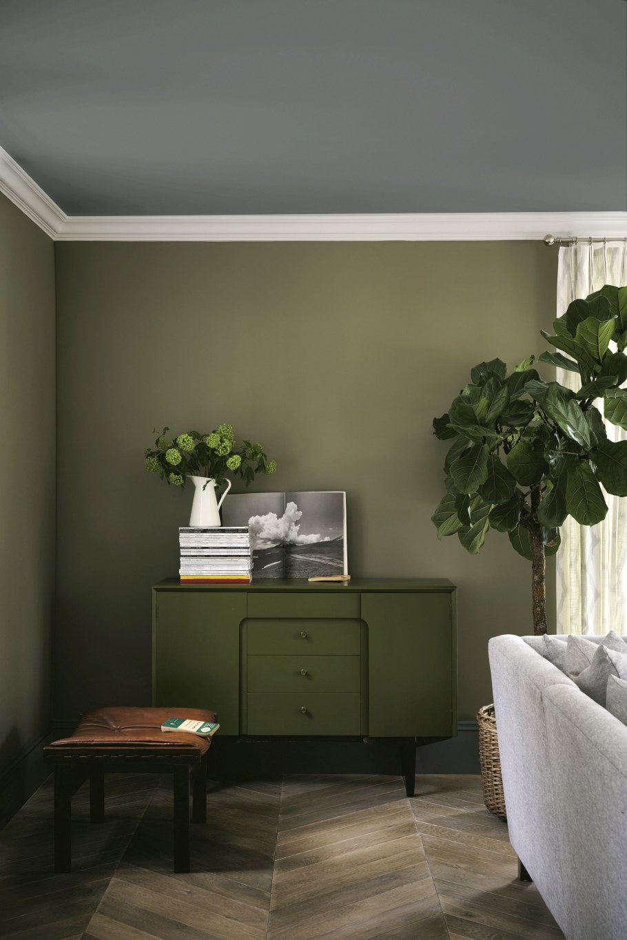 Оливковый цвет стен