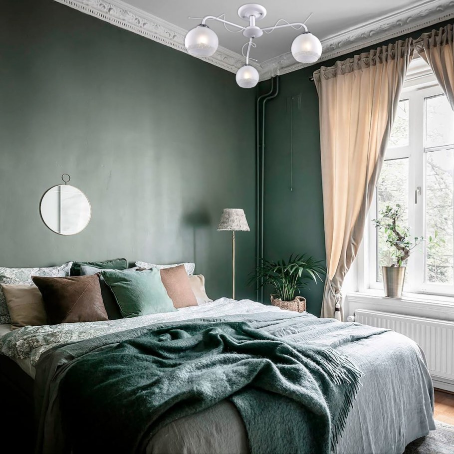 Спальня в оливковом цвете