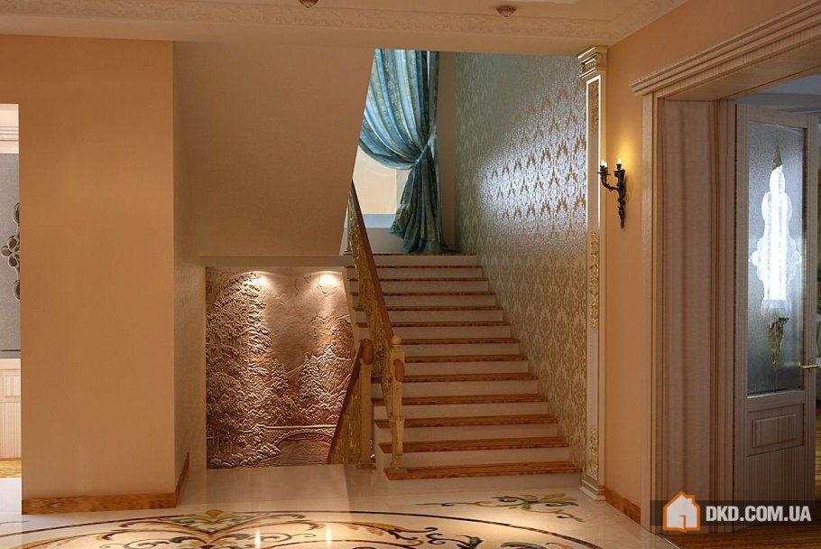 Отделка стен в холле