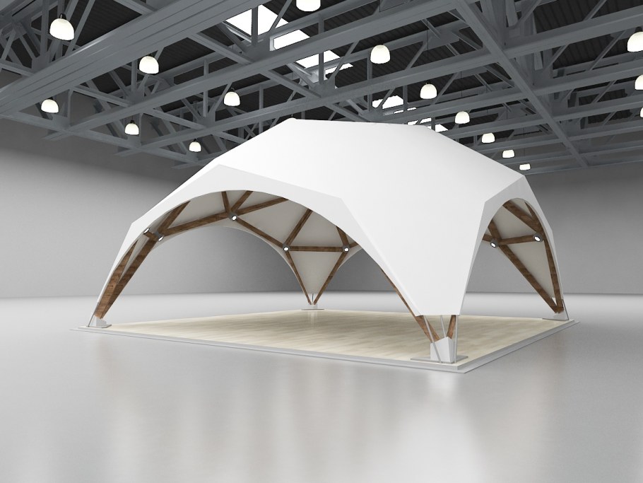 Квадро купольный шатер 3d