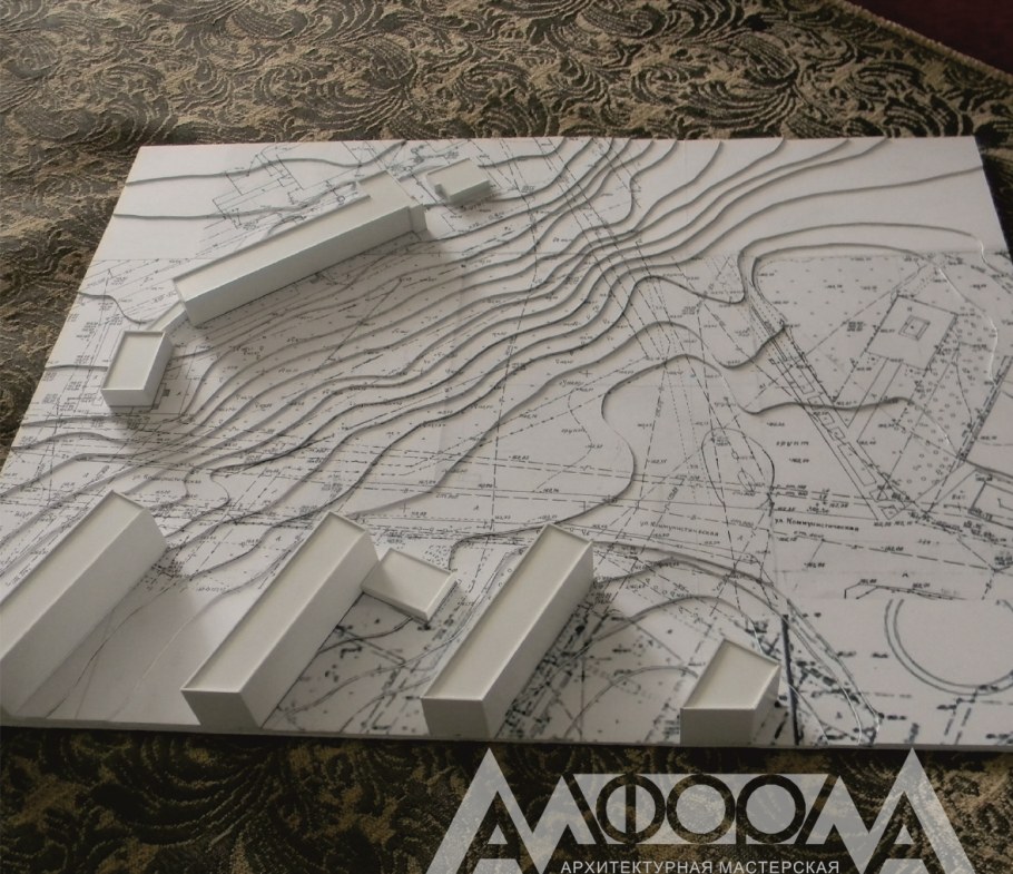 Макет рельефа из картона
