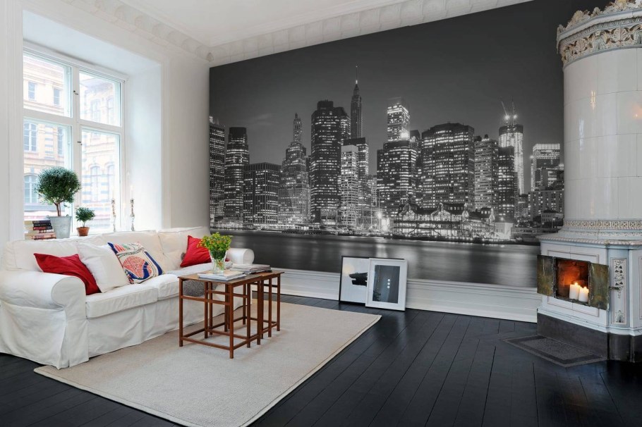 Обои с городом в комнату