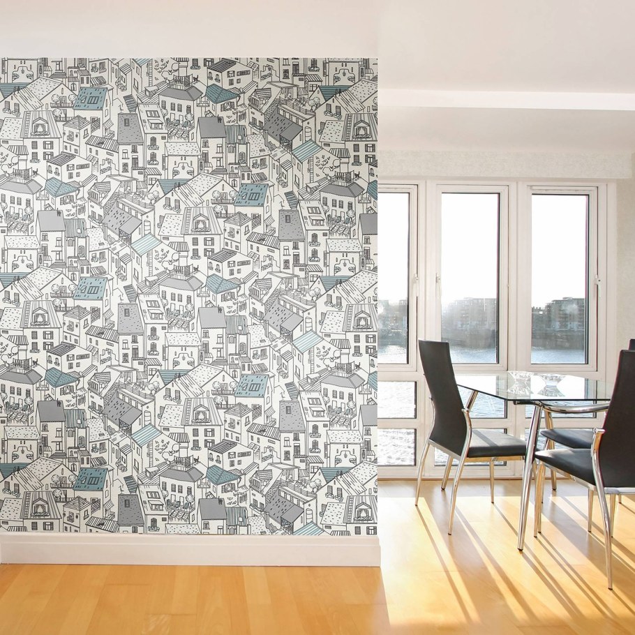 Обои домики в интерьере