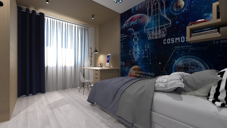 Спальня в стиле космос детская