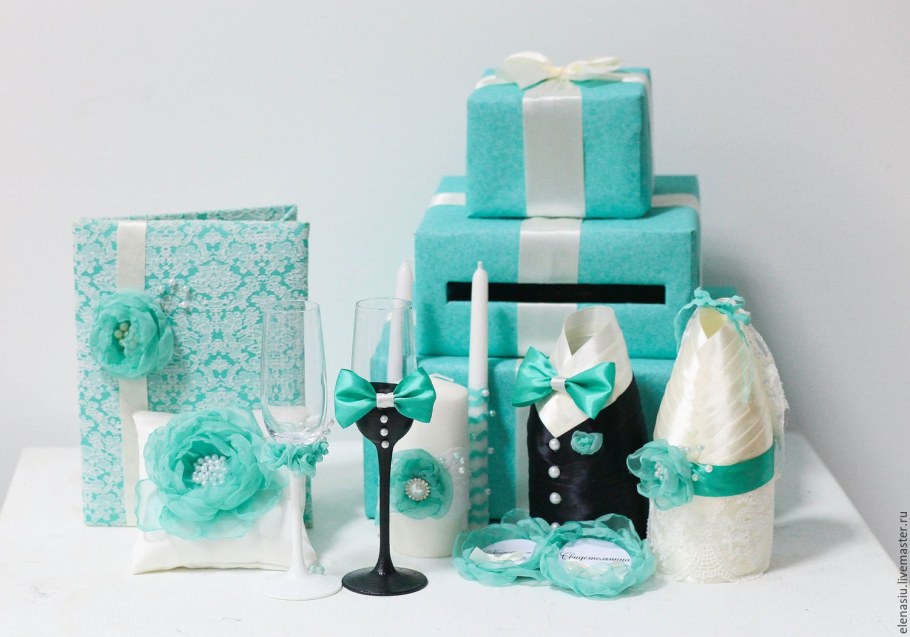 Свадебный набор в цвете Тиффани