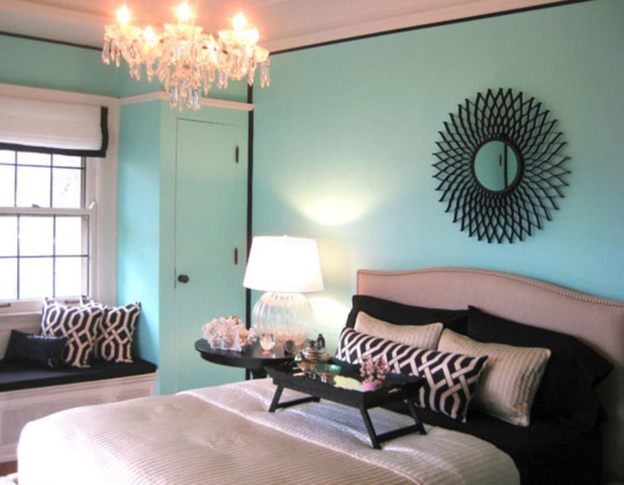 Бирюзовые стены в интерьере