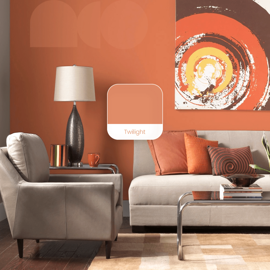 Терракотовый и серый в интерьере