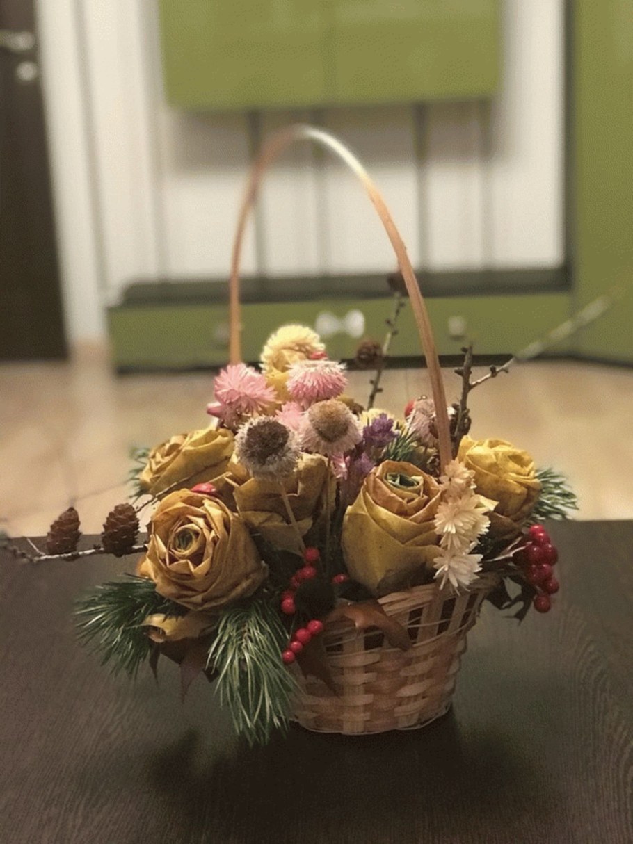 Осенний букет экибана