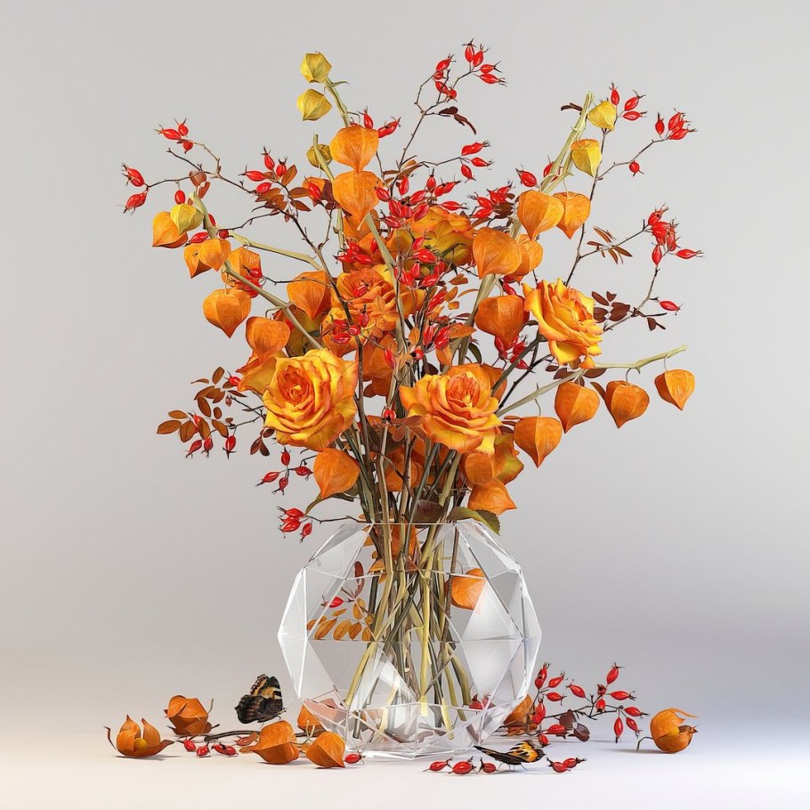 Осенний букет с физалисом