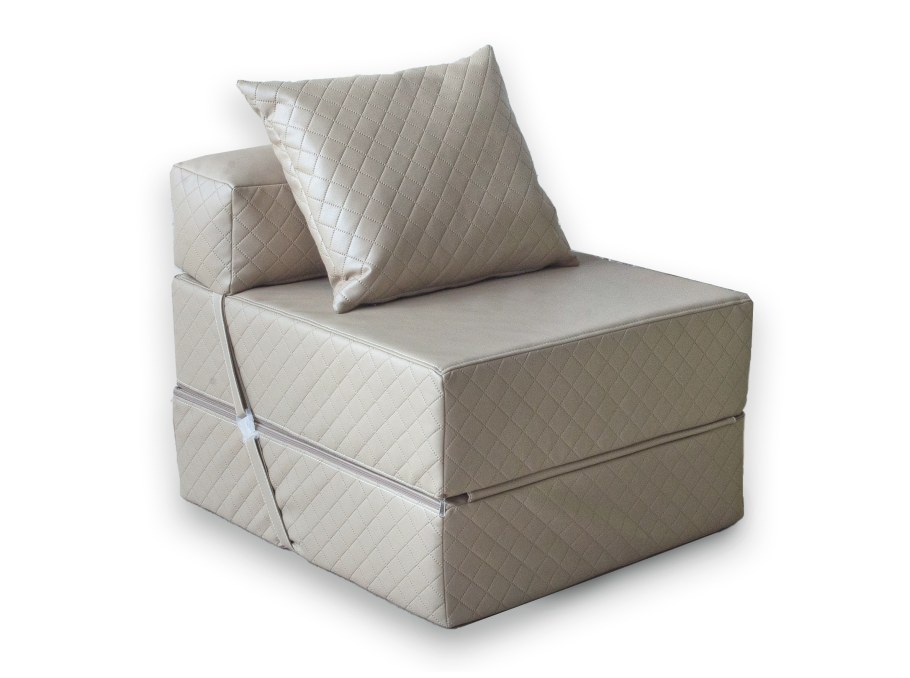 Кресло бескаркасное MYPUFF бежевое экокожа KV-434