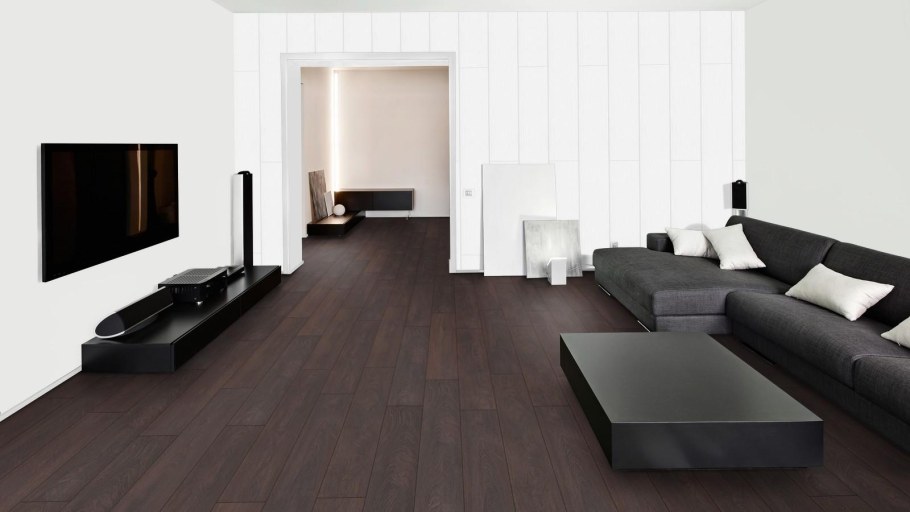 Темный пол в интерьере