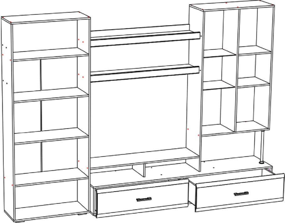 Гостиная Вегас-1 ясень шимо темный/кофе с молоком