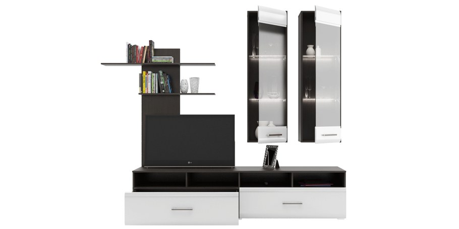 Гостиная Вегас-1 венге/белый