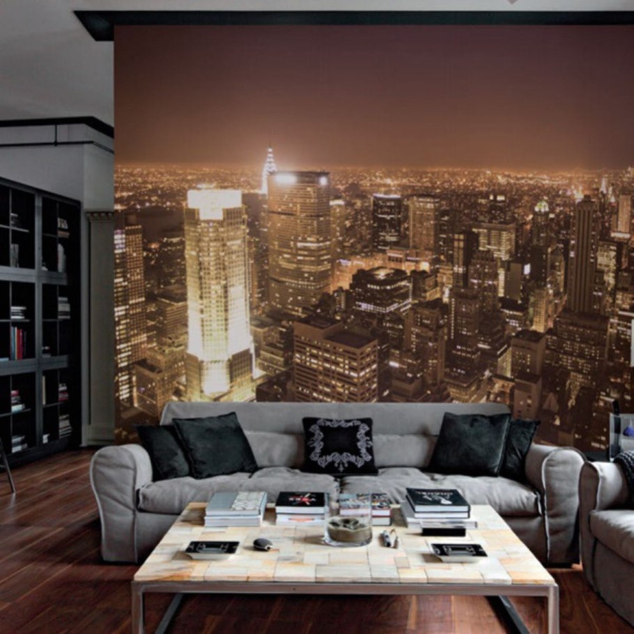 Фотообои ночной Нью-Йорк Манхэттен