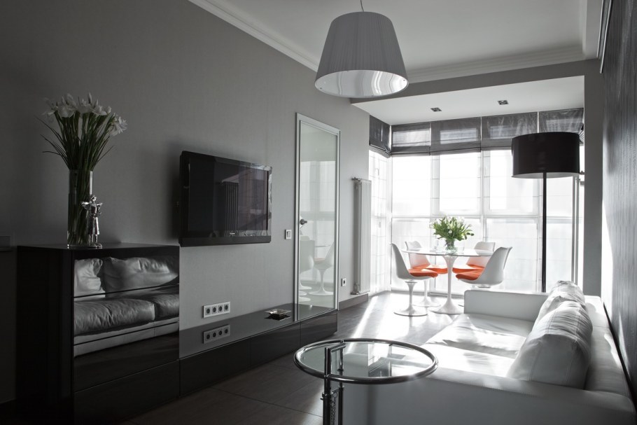 Графитовый цвет в гостиной