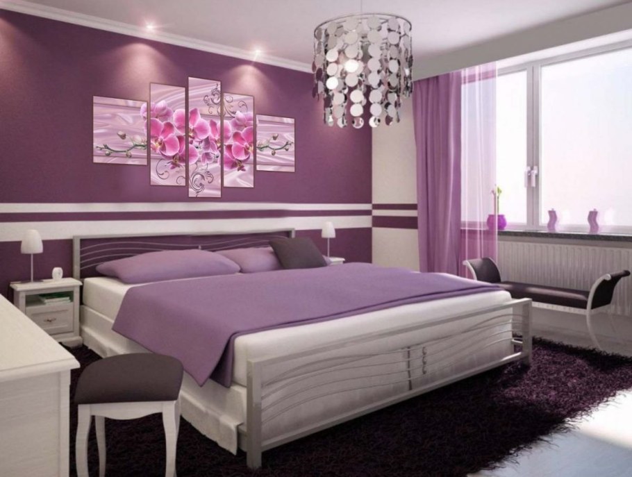 Спальня в фиолетовых тонах