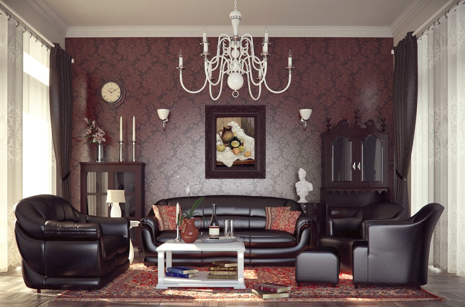 Современные обои для гостиной