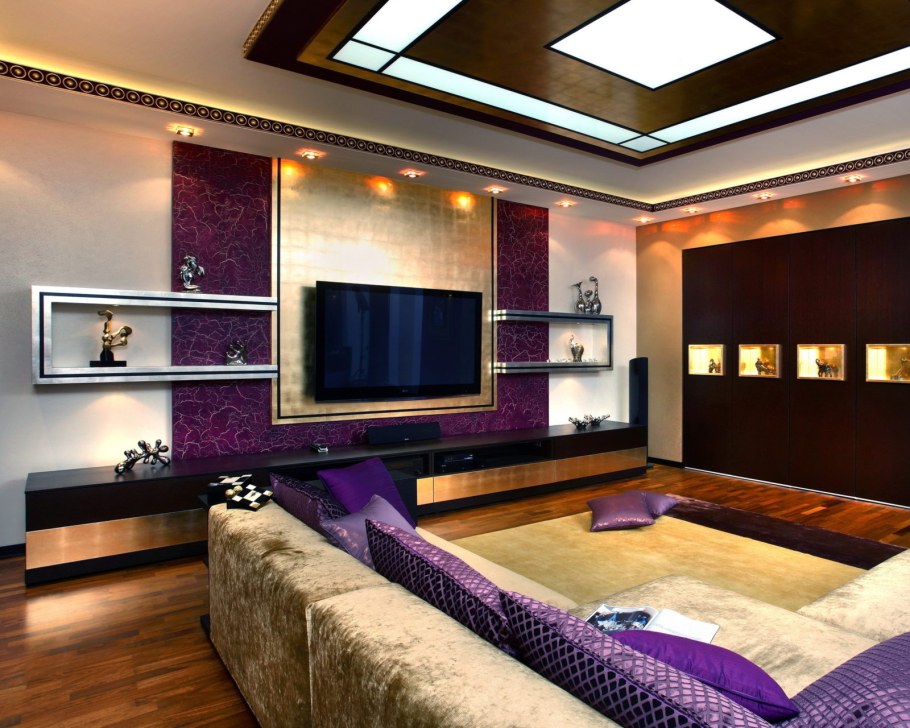 Дизайн стены под телевизор