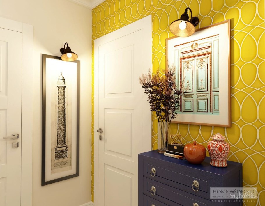 Прихожая в желтом цвете