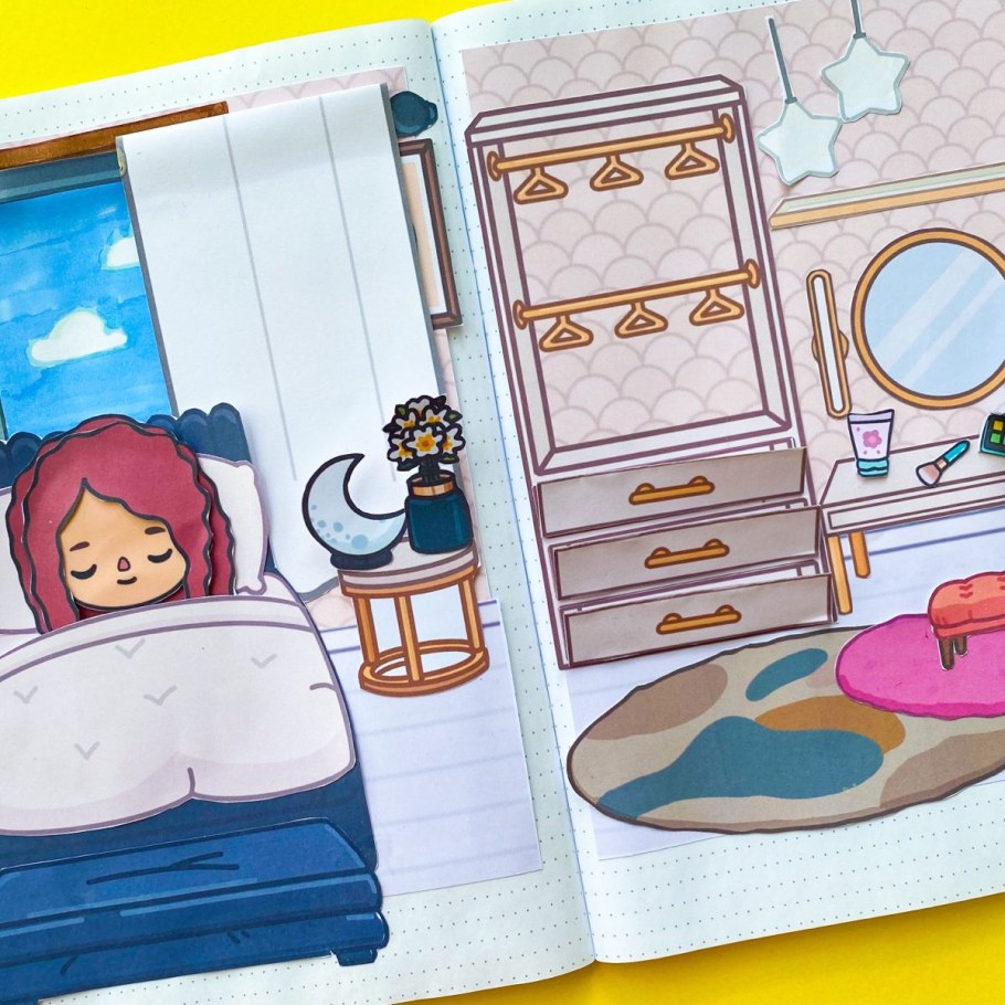 Домик в тетради для бумажных кукол