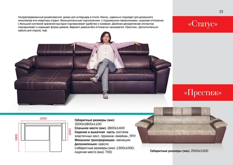 Описание углового дивана