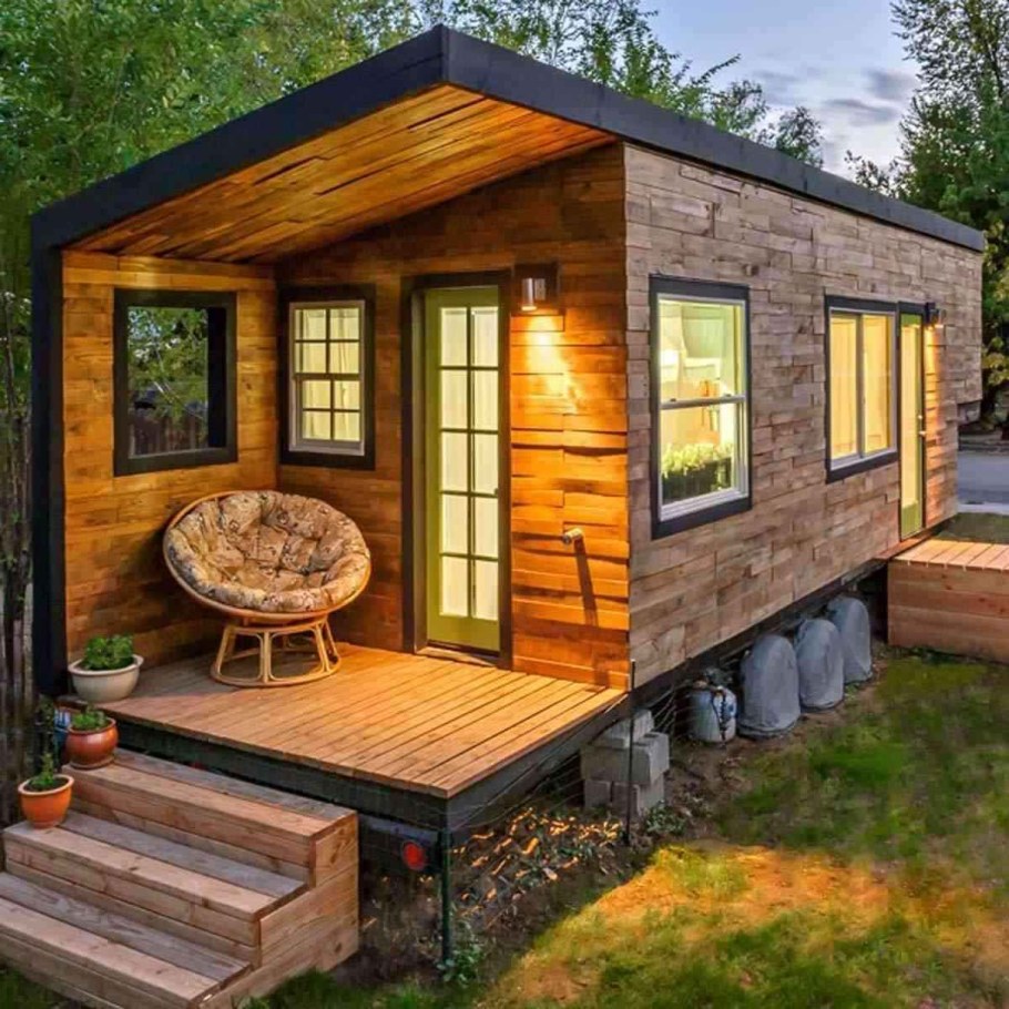 Tiny House с односкатной крышей