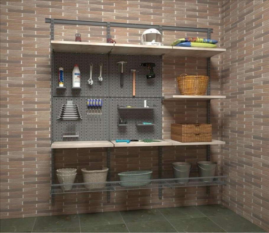 Подвесные полки в гараже