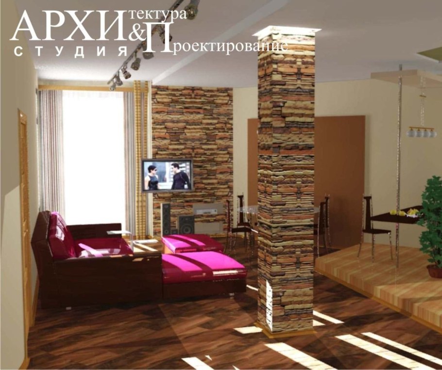 Декор колонны в квартире