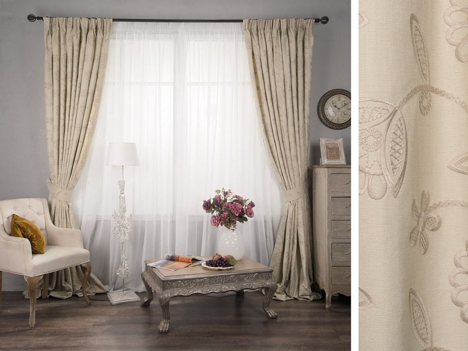 Бежевые занавески