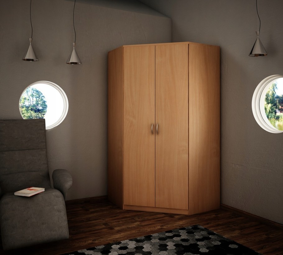 Шкаф цвета ольха в интерьере