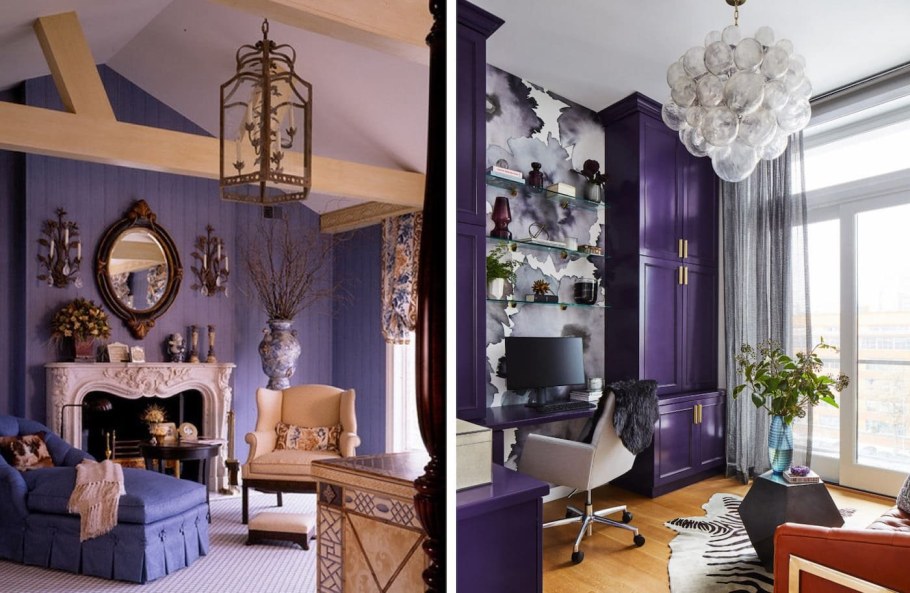 Черничный цвет в интерьере