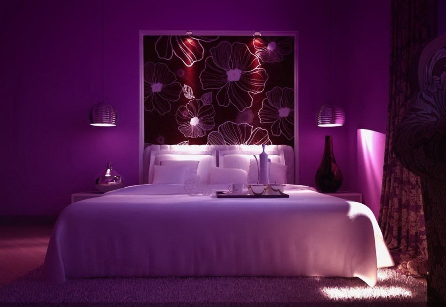 Спальня в сиреневых тонах