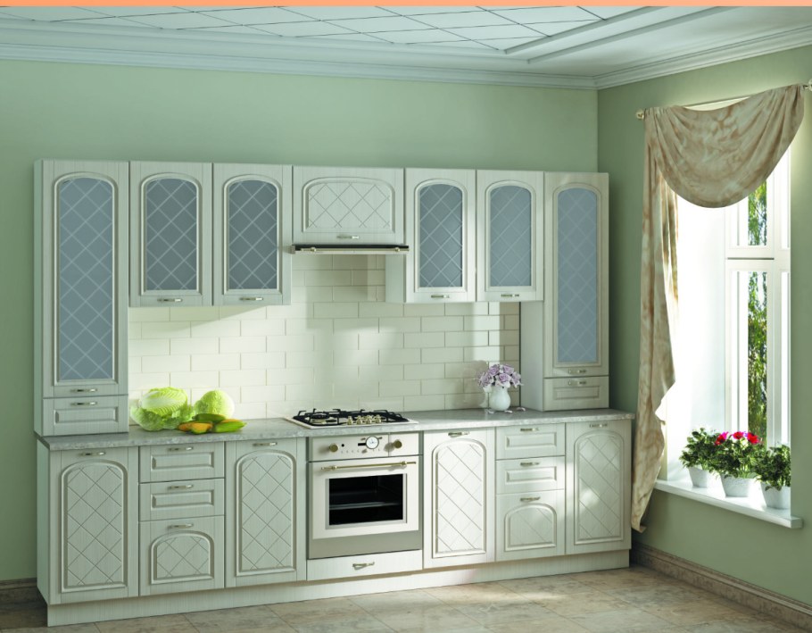 Кухня Хлоя белый лен Соник