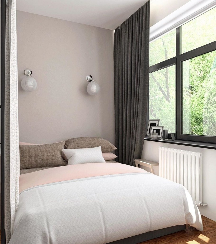 Спальня 9м2 квадратная расстановка мебели