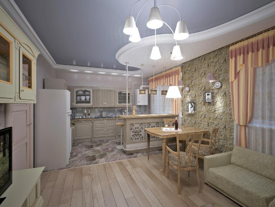 Кухня гостинная 30 м кв в частном доме