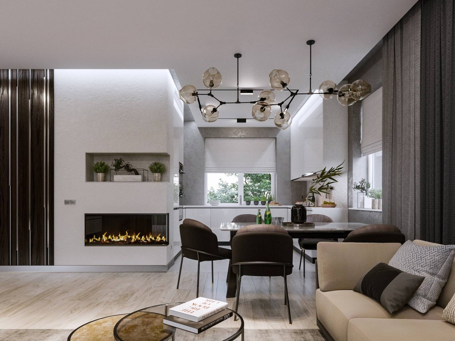 Кухни гостиные в современном стиле