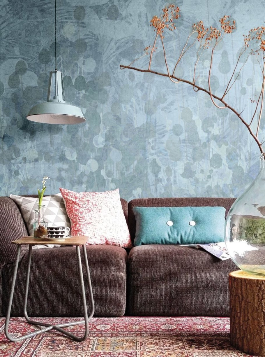 Обои веточки в интерьере