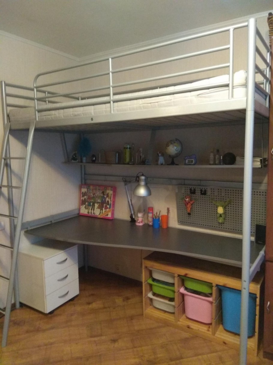 Кровать - чердак svärta СВЭРТА, ikea