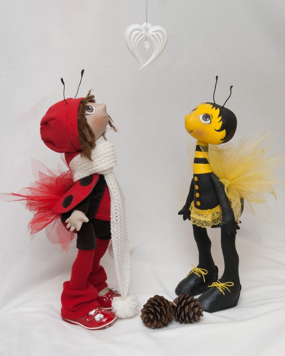 Текстильная кукла Божья коровка