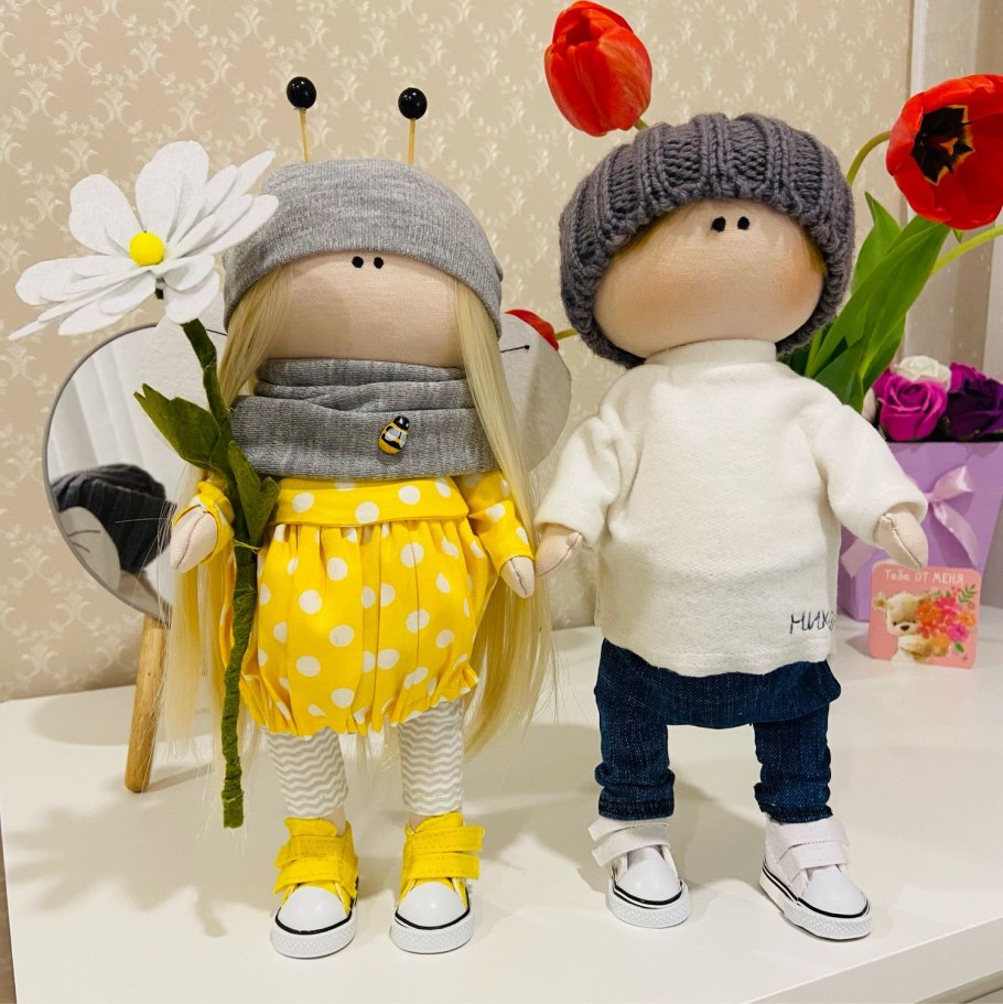 Кукла пчела интерьерная ручная работа