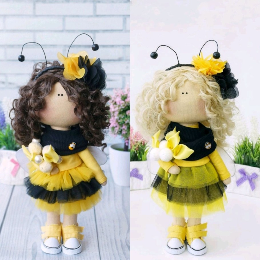 Текстильная кукла пчела