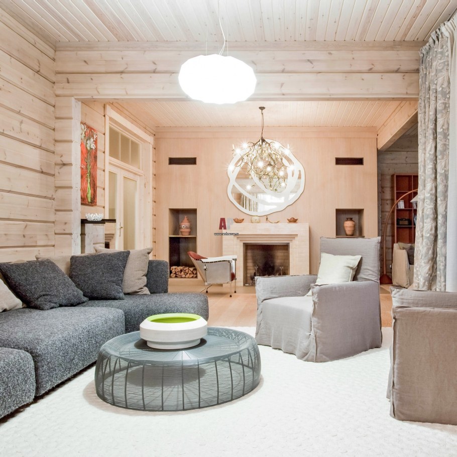 Финский интерьер деревянного дома